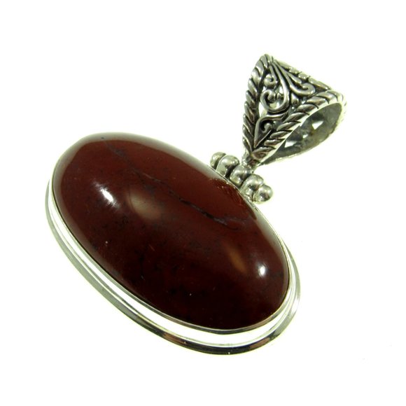 Handcrafted Solid 925 Sterling Silver & Carnelian Gemstone Pendant, Made in Bali - Picture 4 of 5